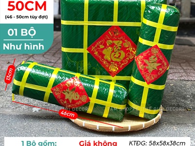 Set mô hình bánh chưng bánh tét mút xốp BIGSIZE [Gồm 01 chưng+ 02 tét] ĐK 40-50cm CHUNGTET-04